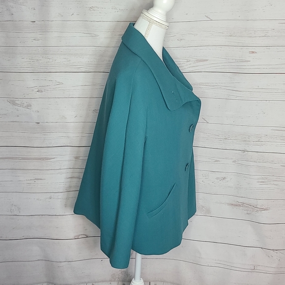 Talbots Green Wool Button Front Jacket - Picture 2 of 9